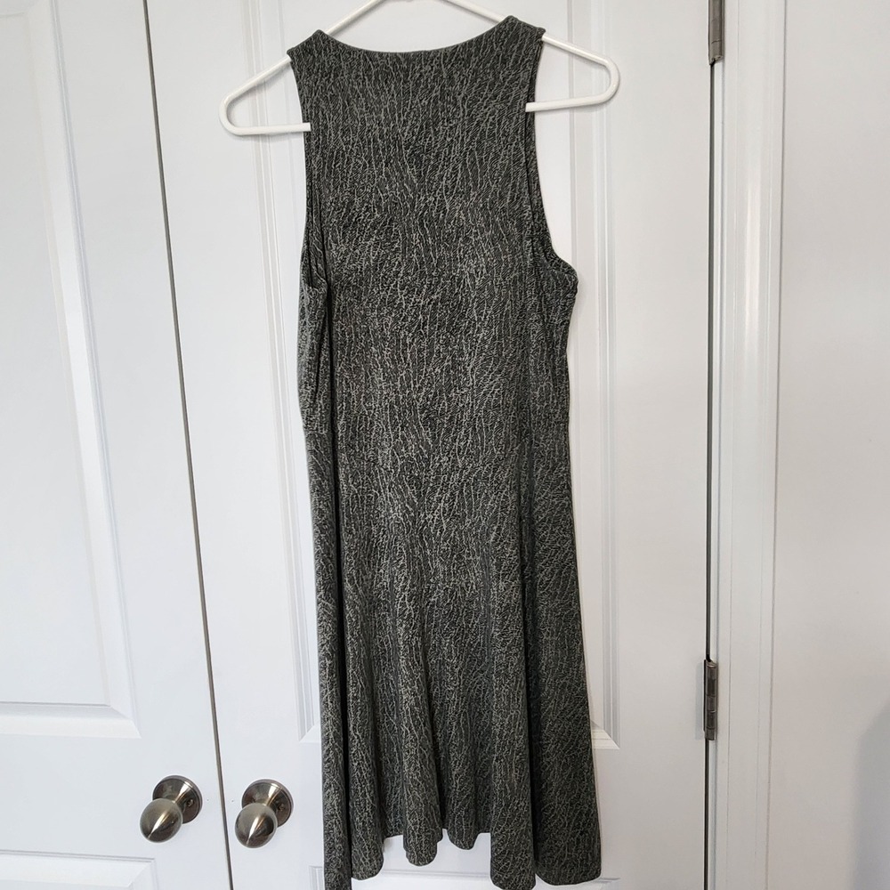 Athleta Dress Sleeveless Casual Tank Midi Sun Dress Gray Print M - Picture 2 of 4